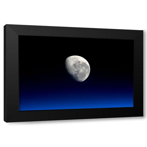 Moonset Viewed From the International Space Station Black Modern Wood Framed Art Print with Double Matting by NASA