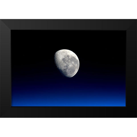 Moonset Viewed From the International Space Station Black Modern Wood Framed Art Print by NASA