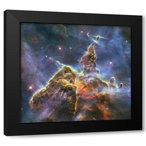 Mystic Mountain Black Modern Wood Framed Art Print with Double Matting by NASA