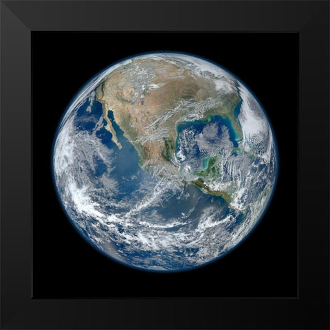 Earth Black Modern Wood Framed Art Print by NASA