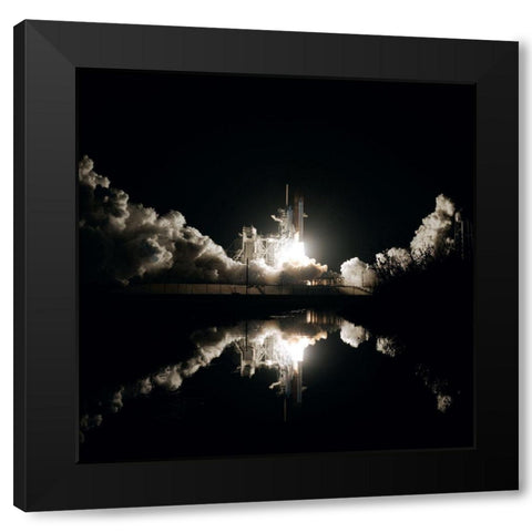 Launch of Space Shuttle Columbia 1986 Black Modern Wood Framed Art Print with Double Matting by NASA