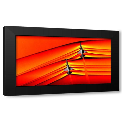 T-38 Shockwaves Black Modern Wood Framed Art Print by NASA