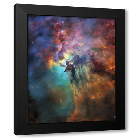 The Lagoon Nebula Black Modern Wood Framed Art Print by NASA