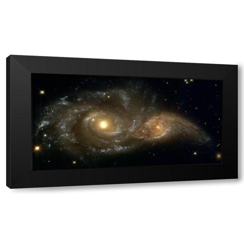 Two Spiral Galaxies Black Modern Wood Framed Art Print by NASA
