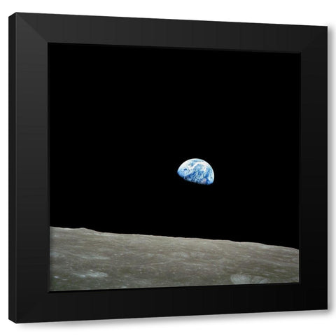 Earthrise Black Modern Wood Framed Art Print by NASA