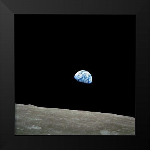 Earthrise Black Modern Wood Framed Art Print by NASA