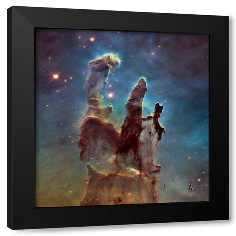 Pillars of Creation Black Modern Wood Framed Art Print with Double Matting by NASA