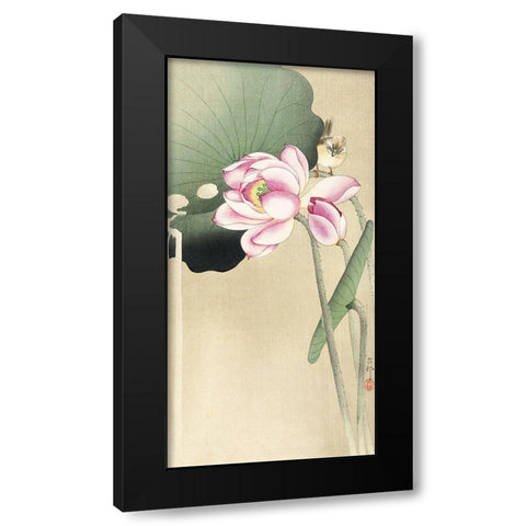 Songbird and LotusÂ  Black Modern Wood Framed Art Print by Koson, Ohara