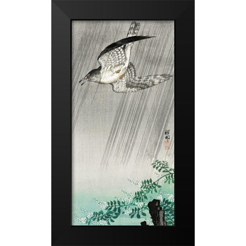 Cuckoo in stormÂ  Black Modern Wood Framed Art Print by Koson, Ohara