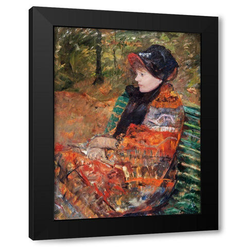 Autumn, portrait of Lydia Cassatt Black Modern Wood Framed Art Print by Cassatt, Mary