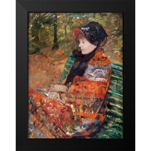 Autumn, portrait of Lydia Cassatt Black Modern Wood Framed Art Print by Cassatt, Mary
