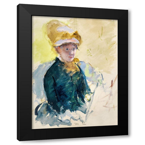 Mary Cassatt Self-Portrait Black Modern Wood Framed Art Print by Cassatt, Mary