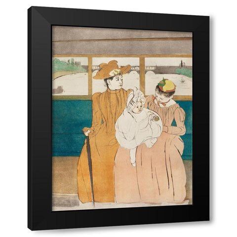 In the Omnibus Black Modern Wood Framed Art Print by Cassatt, Mary