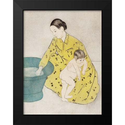 The Bath Black Modern Wood Framed Art Print by Cassatt, Mary