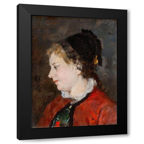 Portrait of Madame Sisley Black Modern Wood Framed Art Print with Double Matting by Cassatt, Mary