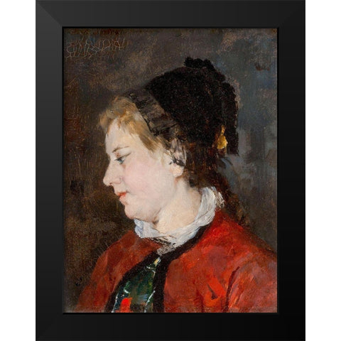 Portrait of Madame Sisley Black Modern Wood Framed Art Print by Cassatt, Mary