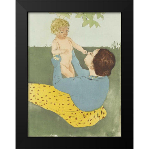 Under the Horse-Chestnut Tree Black Modern Wood Framed Art Print by Cassatt, Mary