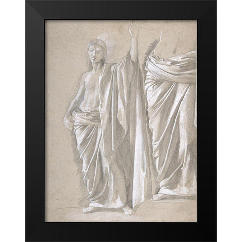 Study of a Draped Figure Black Modern Wood Framed Art Print by Degas, Edgar