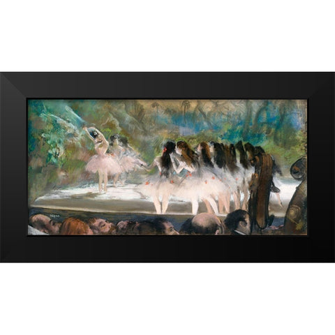 Ballet at the Paris Opera Black Modern Wood Framed Art Print by Degas, Edgar