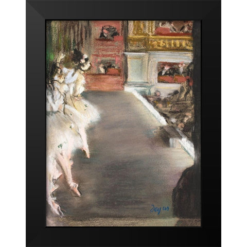 Dancers at the old Opera House Black Modern Wood Framed Art Print by Degas, Edgar