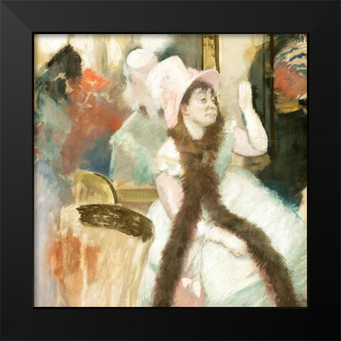 Portrait after a Costume Ball Black Modern Wood Framed Art Print by Degas, Edgar
