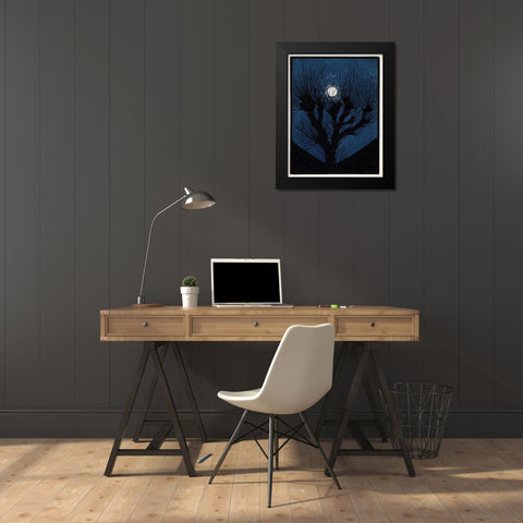 Moon Light Black Modern Wood Framed Art Print by De Graag, Julie