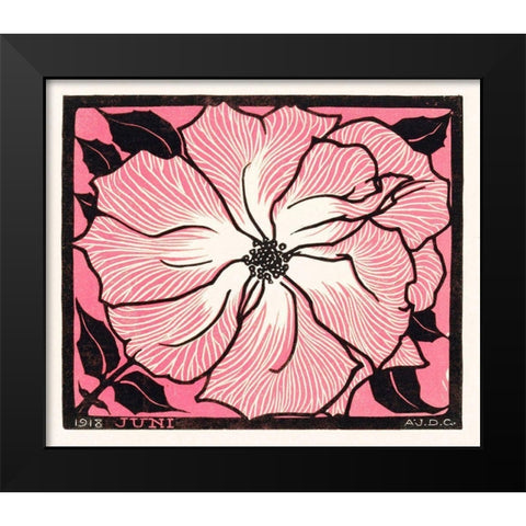 June Black Modern Wood Framed Art Print by De Graag, Julie