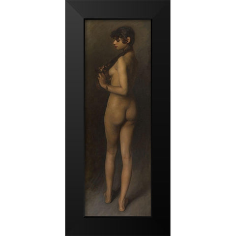 Life Study (Study of an Egyptian Girl) Black Modern Wood Framed Art Print by Sargent, John Singer