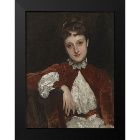 Mrs. Charles Deering (Marion Denison Whipple) Black Modern Wood Framed Art Print by Sargent, John Singer