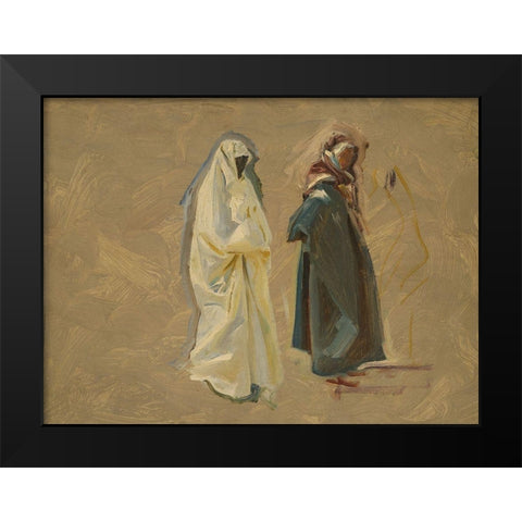 Study of Two Bedouins Black Modern Wood Framed Art Print by Sargent, John Singer