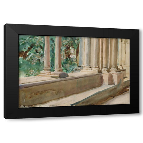 Tarragona Terrace and Garden Black Modern Wood Framed Art Print with Double Matting by Sargent, John Singer