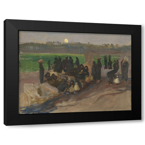 Water Carriers on the Nile Black Modern Wood Framed Art Print with Double Matting by Sargent, John Singer