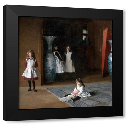 The Daughters of Edward Darley Boit Black Modern Wood Framed Art Print by Sargent, John Singer