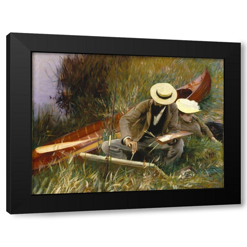 An Out-of-Doors Study Black Modern Wood Framed Art Print by Sargent, John Singer