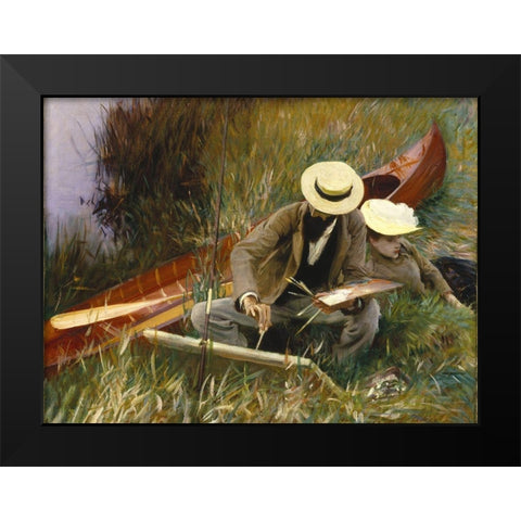 An Out-of-Doors Study Black Modern Wood Framed Art Print by Sargent, John Singer