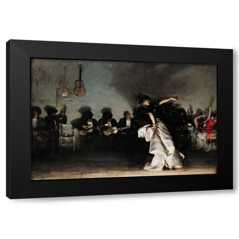 El Jaleo (Spanish Dancer) Black Modern Wood Framed Art Print with Double Matting by Sargent, John Singer