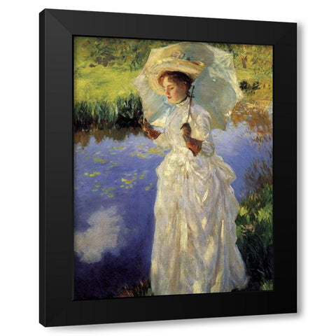 Morning Walk Black Modern Wood Framed Art Print by Sargent, John Singer