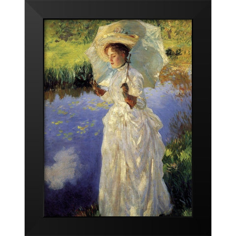 Morning Walk Black Modern Wood Framed Art Print by Sargent, John Singer