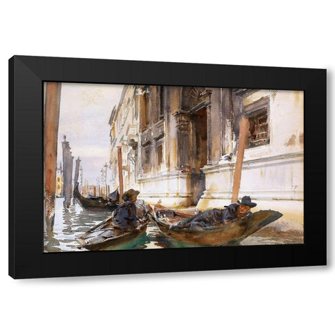 Gondoliers Siesta Black Modern Wood Framed Art Print with Double Matting by Sargent, John Singer