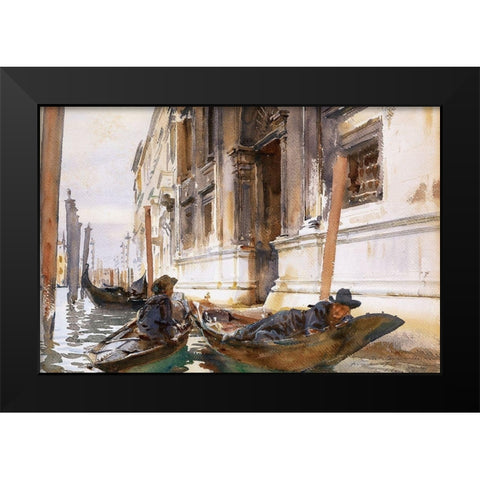 Gondoliers Siesta Black Modern Wood Framed Art Print by Sargent, John Singer