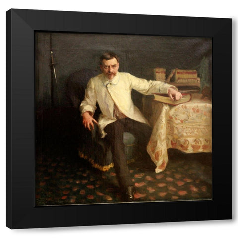 Arsene Vigeant Black Modern Wood Framed Art Print with Double Matting by Sargent, John Singer