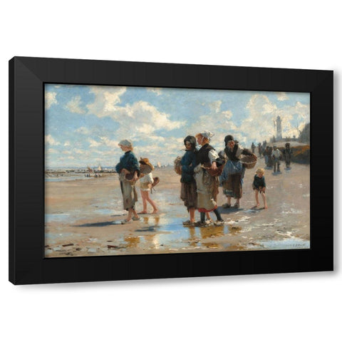 En route pour la pÃªche (Setting Out to Fish) Black Modern Wood Framed Art Print with Double Matting by Sargent, John Singer