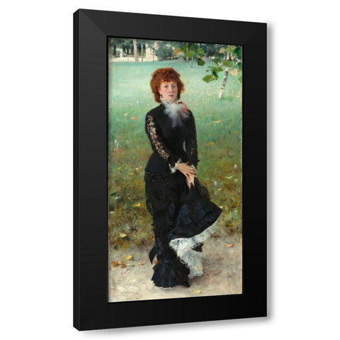 Marie Buloz Pailleron (Madame Edouard Pailleron) Black Modern Wood Framed Art Print with Double Matting by Sargent, John Singer