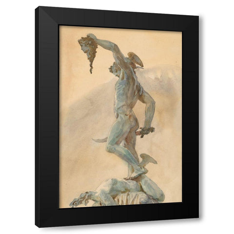 Sketch of Cellinis Perseus Black Modern Wood Framed Art Print with Double Matting by Sargent, John Singer