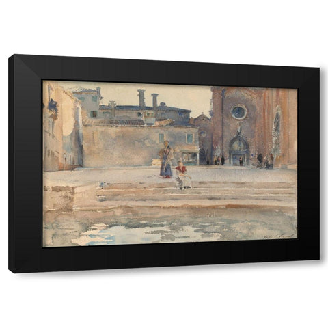Campo dei Frari, Venice Black Modern Wood Framed Art Print with Double Matting by Sargent, John Singer
