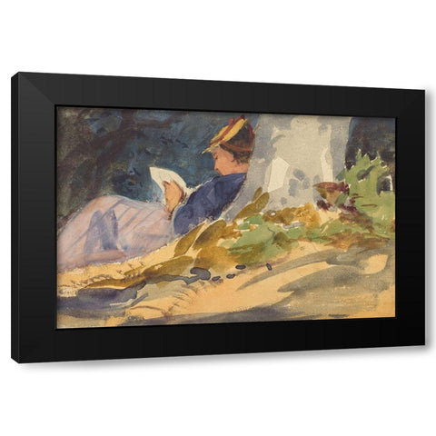 Resting Black Modern Wood Framed Art Print with Double Matting by Sargent, John Singer