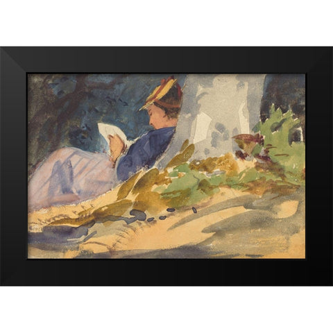 Resting Black Modern Wood Framed Art Print by Sargent, John Singer