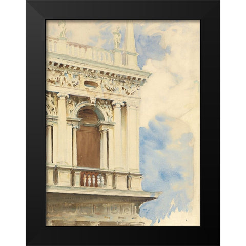 A Corner of the Library in Venice Black Modern Wood Framed Art Print by Sargent, John Singer