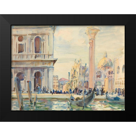 The Piazzetta Black Modern Wood Framed Art Print by Sargent, John Singer