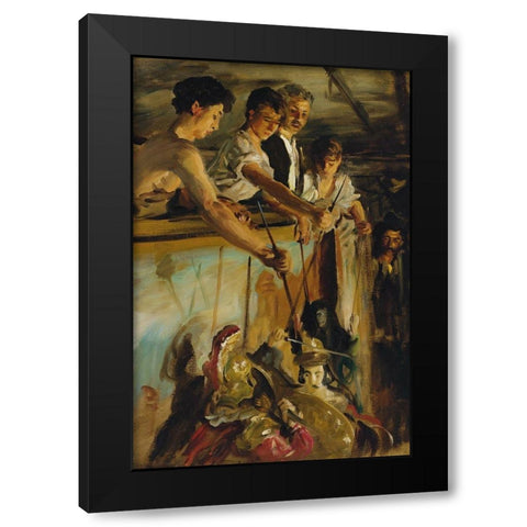 Marionettes Black Modern Wood Framed Art Print with Double Matting by Sargent, John Singer